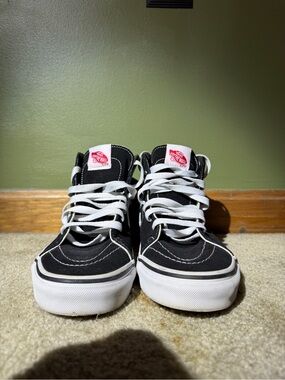 Vans Kids Black and White High-Top Sneakers